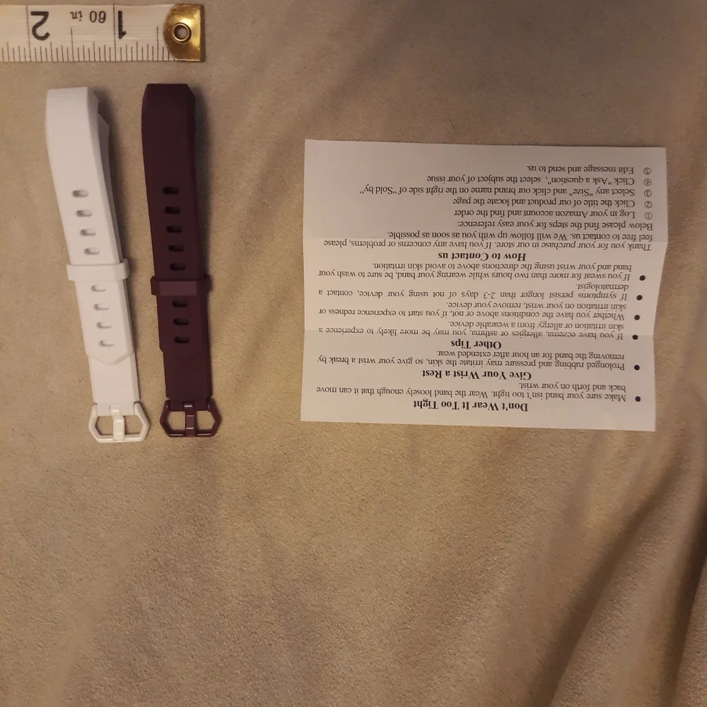 Geak Compatible with FitBit Small white and Plum wrist watch band